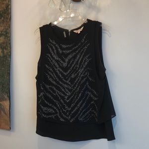 Rebecca Taylor Black & Silver Top, Size 4